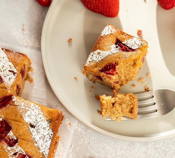 Strawberry Almond Snacking Cake